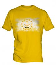 Rhode Island State Distressed Flag Mens T-Shirt