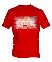 Rhode Island State Distressed Flag Mens T-Shirt