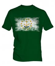 Rhode Island State Distressed Flag Mens T-Shirt