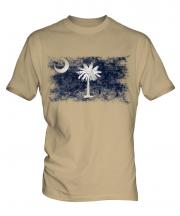 South Carolina State Distressed Flag Mens T-Shirt
