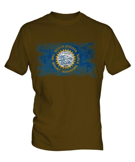 South Dakota State Distressed Flag Mens T-Shirt