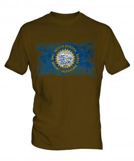 South Dakota State Distressed Flag Mens T-Shirt