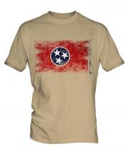 Tennessee State Distressed Flag Mens T-Shirt