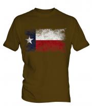 Texas State Distressed Flag Mens T-Shirt