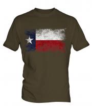 Texas State Distressed Flag Mens T-Shirt