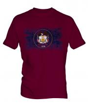 Utah State Distressed Flag Mens T-Shirt