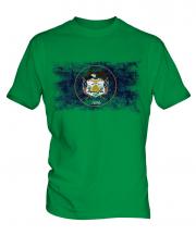 Utah State Distressed Flag Mens T-Shirt