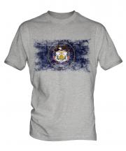 Utah State Distressed Flag Mens T-Shirt