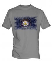 Utah State Distressed Flag Mens T-Shirt