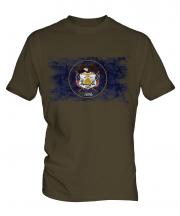 Utah State Distressed Flag Mens T-Shirt