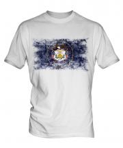 Utah State Distressed Flag Mens T-Shirt