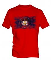 Utah State Distressed Flag Mens T-Shirt