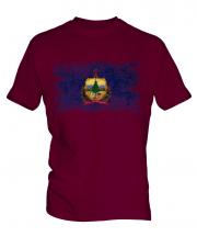 Vermont State Distressed Flag Mens T-Shirt