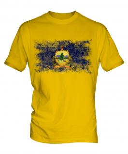Vermont State Distressed Flag Mens T-Shirt