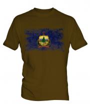 Vermont State Distressed Flag Mens T-Shirt