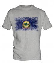 Vermont State Distressed Flag Mens T-Shirt
