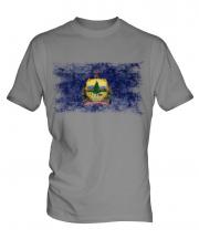 Vermont State Distressed Flag Mens T-Shirt