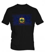 Vermont State Distressed Flag Mens T-Shirt