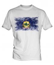 Vermont State Distressed Flag Mens T-Shirt