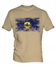 Vermont State Distressed Flag Mens T-Shirt