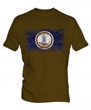 Virginia State Distressed Flag Mens T-Shirt