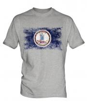 Virginia State Distressed Flag Mens T-Shirt