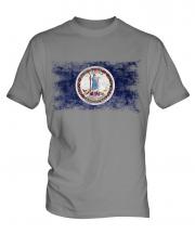 Virginia State Distressed Flag Mens T-Shirt