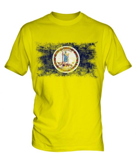 Virginia State Distressed Flag Mens T-Shirt