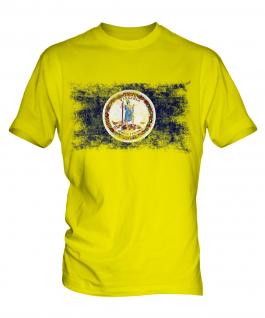 Virginia State Distressed Flag Mens T-Shirt
