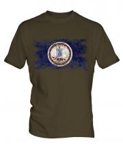 Virginia State Distressed Flag Mens T-Shirt