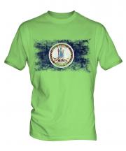 Virginia State Distressed Flag Mens T-Shirt