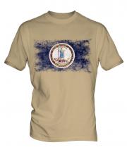 Virginia State Distressed Flag Mens T-Shirt