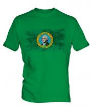 Washington State Distressed Flag Mens T-Shirt