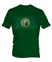 Washington State Distressed Flag Mens T-Shirt