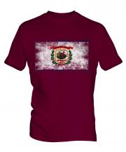 West Virginia State Distressed Flag Mens T-Shirt