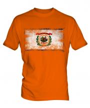 West Virginia State Distressed Flag Mens T-Shirt