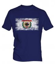 West Virginia State Distressed Flag Mens T-Shirt