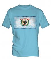 West Virginia State Distressed Flag Mens T-Shirt