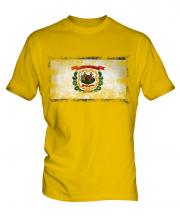 West Virginia State Distressed Flag Mens T-Shirt