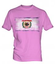 West Virginia State Distressed Flag Mens T-Shirt
