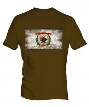 West Virginia State Distressed Flag Mens T-Shirt