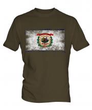 West Virginia State Distressed Flag Mens T-Shirt