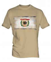 West Virginia State Distressed Flag Mens T-Shirt