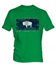 Wyoming State Distressed Flag Mens T-Shirt