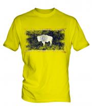 Wyoming State Distressed Flag Mens T-Shirt