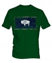 Wyoming State Distressed Flag Mens T-Shirt