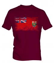Manitoba Distressed Flag Mens T-Shirt