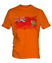 Manitoba Distressed Flag Mens T-Shirt