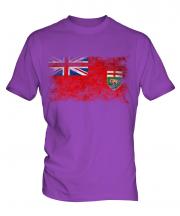 Manitoba Distressed Flag Mens T-Shirt