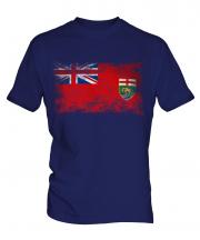 Manitoba Distressed Flag Mens T-Shirt